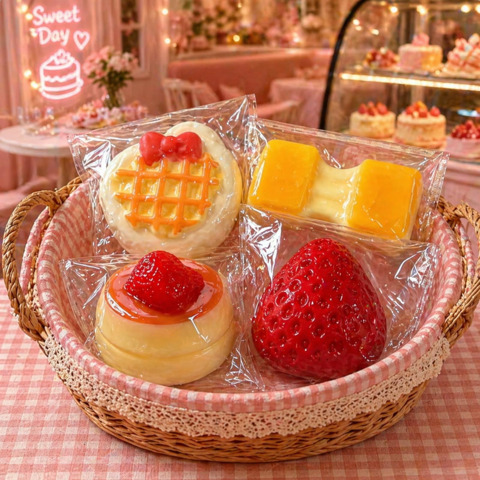 Amazon | H・K スクイーズ すくいーず ケーキ ワッフル いちご 4点